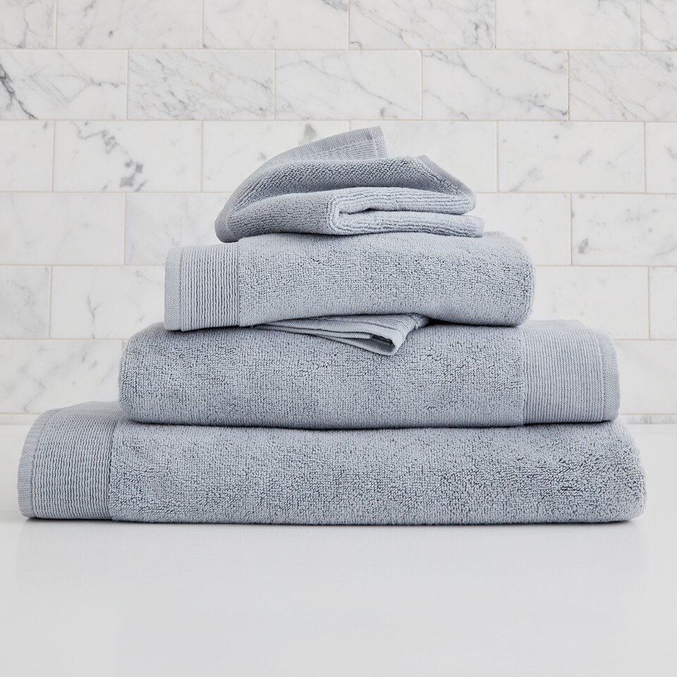 Organic Luxury Fibrosoft™ Towels Marina Blue West Elm Australia
